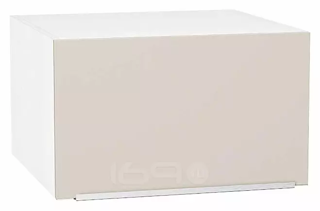Шкаф верхний горизонтальный глубокий Фьюжн Cream Silk/Белый 358*600*576