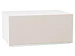 Шкаф верхний горизонтальный глубокий Фьюжн Cream Silk/Белый 358*800*576