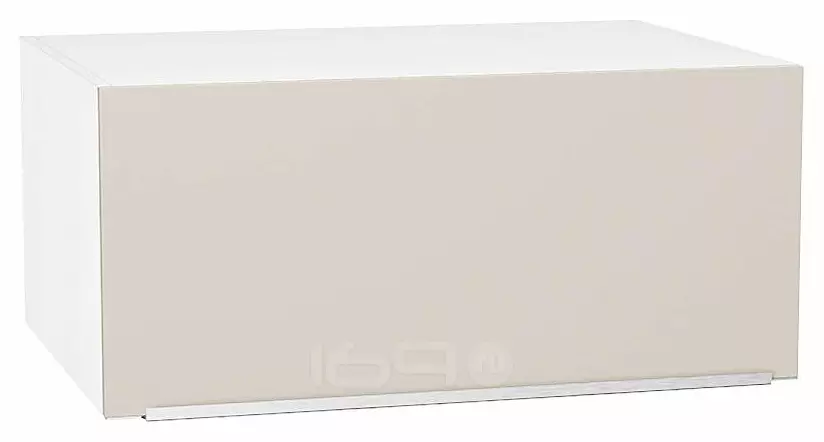 Шкаф верхний горизонтальный глубокий Фьюжн Cream Silk/Белый 358*800*576