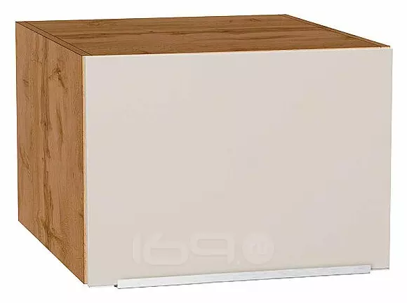 Шкаф верхний горизонтальный глубокий Фьюжн Cream Silk/Дуб Вотан 358*500*576