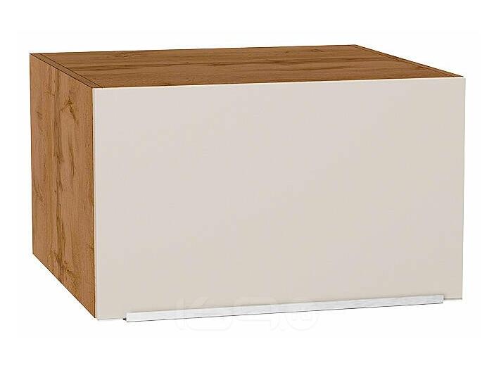 Шкаф верхний горизонтальный глубокий Фьюжн Cream Silk/Дуб Вотан 358*600*576