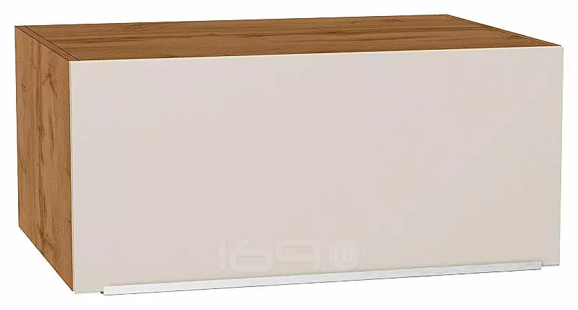 Шкаф верхний горизонтальный глубокий Фьюжн Cream Silk/Дуб Вотан 358*800*576