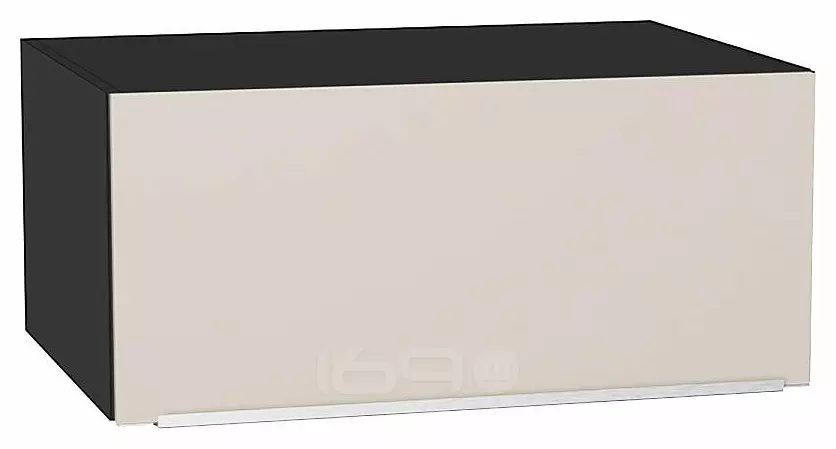 Шкаф верхний горизонтальный глубокий Фьюжн Cream Silk/Graphite 358*800*576