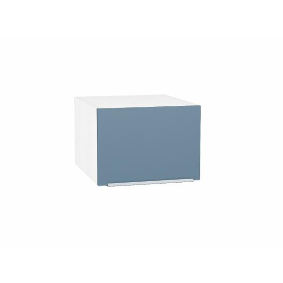 Шкаф верхний горизонтальный глубокий Фьюжн Silky Blue Белый 358*500*576