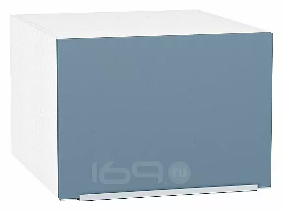 Шкаф верхний горизонтальный глубокий Фьюжн Silky Blue Белый 358*500*576