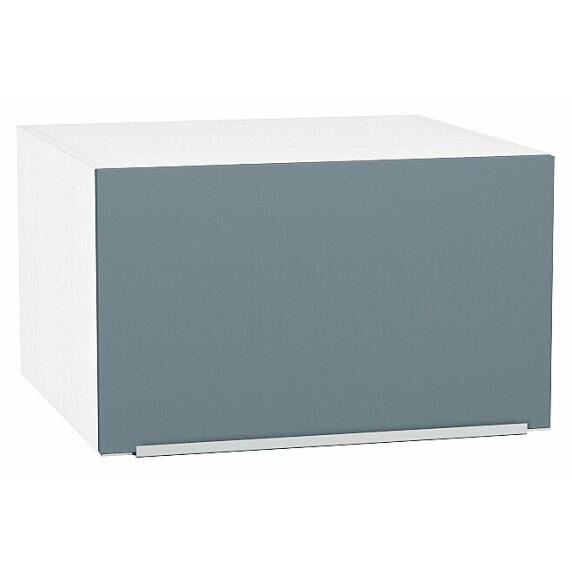 Шкаф верхний горизонтальный глубокий Фьюжн Silky Blue Белый 358*600*576
