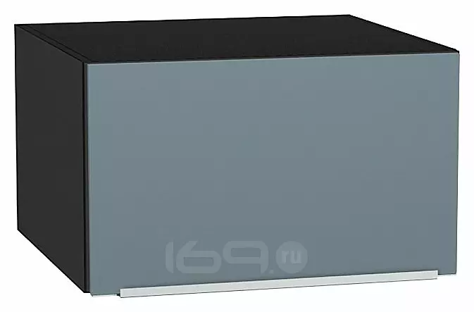Шкаф верхний горизонтальный глубокий Фьюжн Silky Blue Graphite 358*600*576