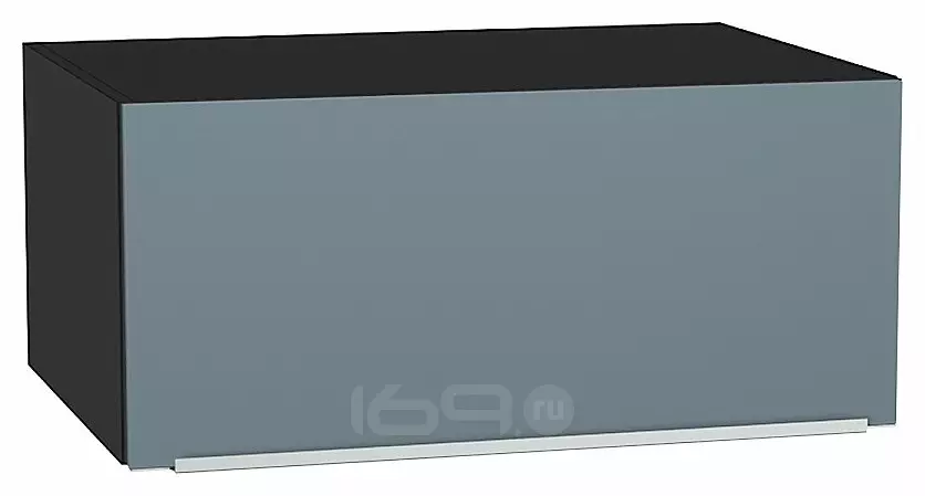 Шкаф верхний горизонтальный глубокий Фьюжн Silky Blue Graphite 358*800*576