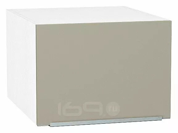 Шкаф верхний горизонтальный глубокий Фьюжн Silky Grey Белый 358*500*576