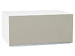Шкаф верхний горизонтальный глубокий Фьюжн Silky Grey Белый 358*800*576