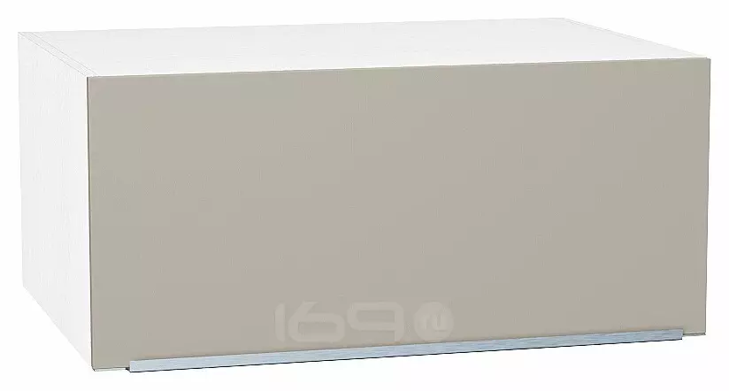 Шкаф верхний горизонтальный глубокий Фьюжн Silky Grey Белый 358*800*576
