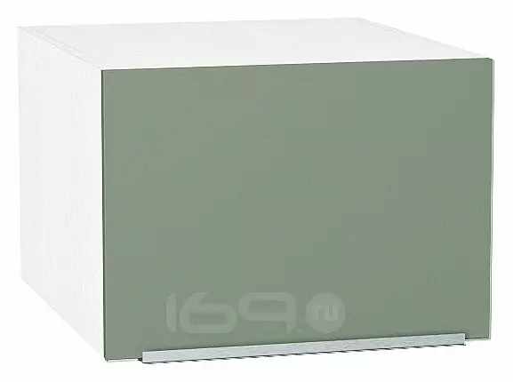 Шкаф верхний горизонтальный глубокий Фьюжн Silky Mint Белый 358*500*576