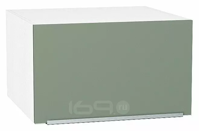 Шкаф верхний горизонтальный глубокий Фьюжн Silky Mint Белый 358*600*576