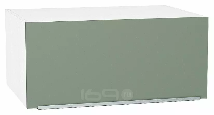 Шкаф верхний горизонтальный глубокий Фьюжн Silky Mint Белый 358*800*576