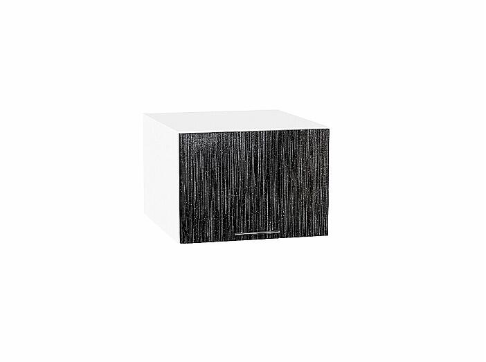 Шкаф верхний горизонтальный глубокий Валерия-М Черный металлик дождь Белый 358*500*574