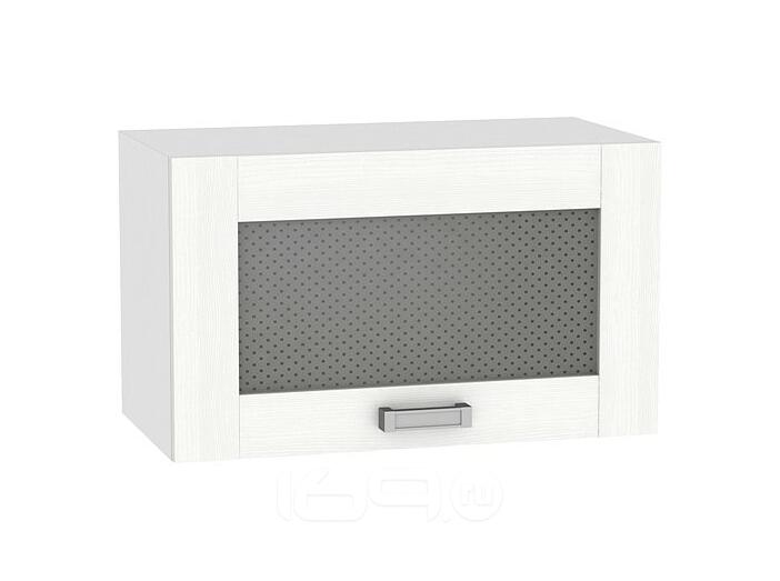 Шкаф верхний горизонтальный остекленный Лофт ВГ 600 Snow Veralinga-Белый