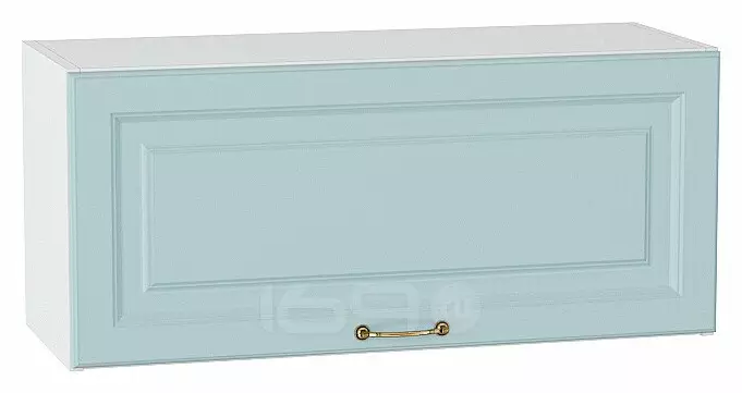 Шкаф верхний горизонтальный Ницца Голубой/Белый 358*800*318