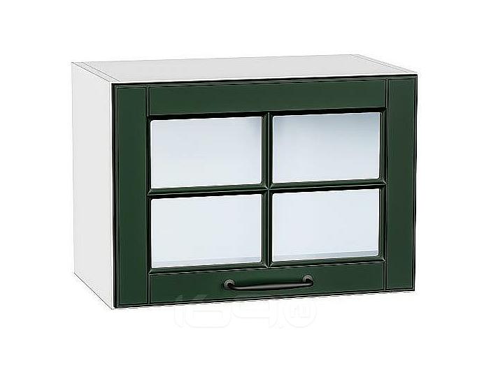 Шкаф верхний горизонтальный остекленный Дублин Special Green/Белый 358*500*318