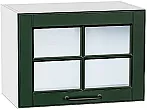 Шкаф верхний горизонтальный остекленный Дублин Special Green/Белый 358*500*318