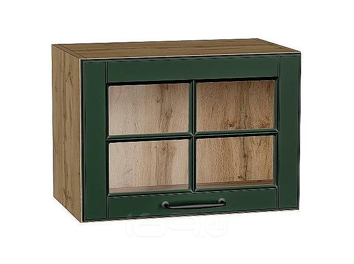 Шкаф верхний горизонтальный остекленный Дублин Special Green/Дуб Вотан 358*500*318