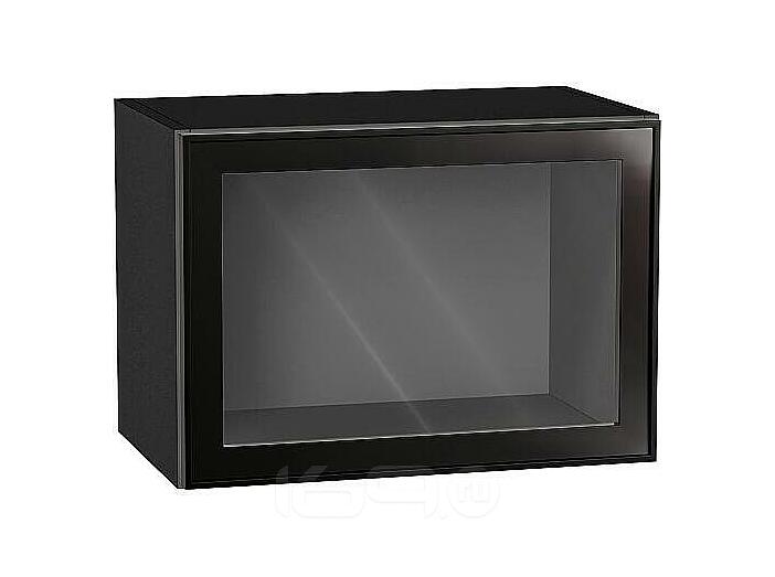 Шкаф верхний горизонтальный остекленный Эйр Black Silk/Graphite 358*500*320