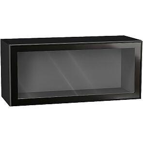 Шкаф верхний горизонтальный остекленный Эйр Black Silk/Graphite 358*800*320