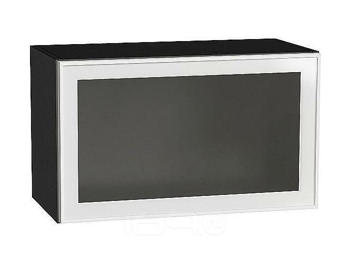 Шкаф верхний горизонтальный остекленный Эйр White Silk/Graphite 358*600*320