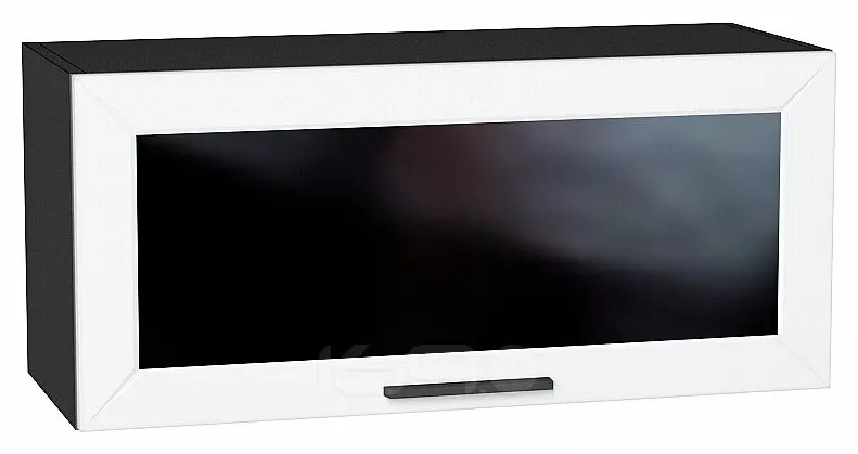 Шкаф верхний горизонтальный остекленный Глетчер Айленд Силк Graphite 358*800*318