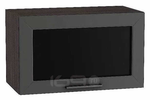Шкаф верхний горизонтальный остекленный Глетчер Маренго Силк Graphite 358*600*318