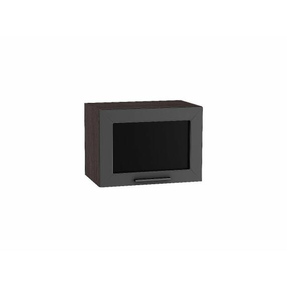 Шкаф верхний горизонтальный остекленный Глетчер Маренго Силк Graphite 358*500*318