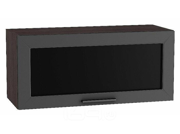 Шкаф верхний горизонтальный остекленный Глетчер Маренго Силк Graphite 358*800*318