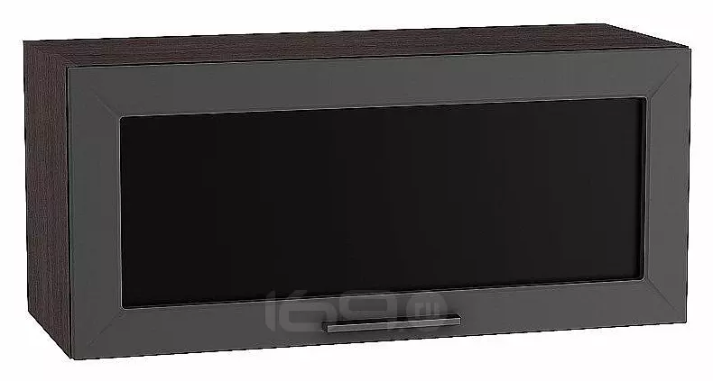 Шкаф верхний горизонтальный остекленный Глетчер Маренго Силк Graphite 358*800*318