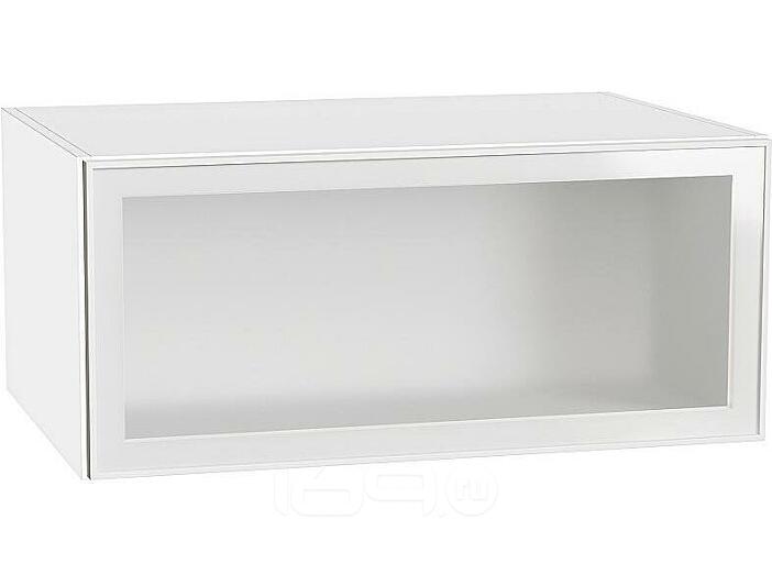 Шкаф верхний горизонтальный остекленный глубокий Эйр White Silk/Белый 358*800*576