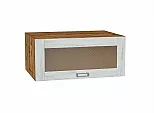 Шкаф верхний горизонтальный остекленный глубокий Лофт Nordic Oak/Дуб Вотан 358*800*576