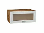 Шкаф верхний горизонтальный остекленный глубокий Лофт Nordic Oak/Дуб Вотан 358*800*576
