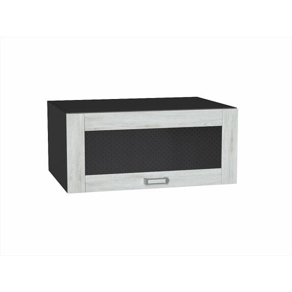 Шкаф верхний горизонтальный остекленный глубокий Лофт Nordic Oak/Graphite 358*800*576
