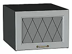 Шкаф верхний горизонтальный остекленный глубокий Ницца Графит/Graphite 358*500*574