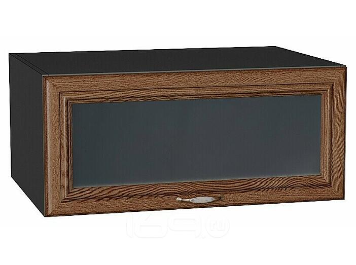 Шкаф верхний горизонтальный остекленный глубокий Шале Brown Dreamline Graphite 358*800*576