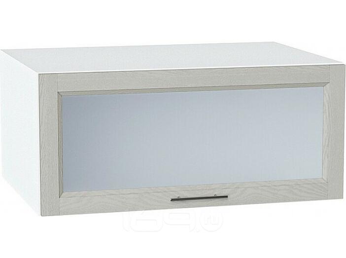 Шкаф верхний горизонтальный остекленный глубокий Сканди Cappuccino Softwood Белый 358*800*576