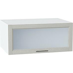 Шкаф верхний горизонтальный остекленный глубокий Сканди Cappuccino Softwood Белый 358*800*576