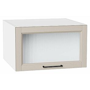 Шкаф верхний горизонтальный остекленный глубокий Сканди Cream Silkwood/Белый 358*600*576