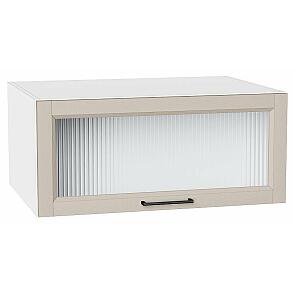 Шкаф верхний горизонтальный остекленный глубокий Сканди Cream Silkwood/Белый 358*800*576