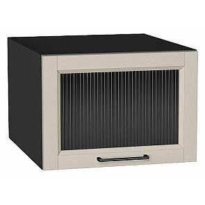 Шкаф верхний горизонтальный остекленный глубокий Сканди Cream Silkwood/Graphite 358*500*576