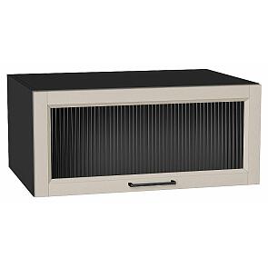 Шкаф верхний горизонтальный остекленный глубокий Сканди Cream Silkwood/Graphite 358*800*576