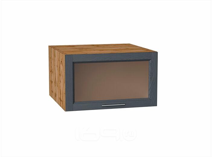 Шкаф верхний горизонтальный остекленный глубокий Сканди Graphite Softwood Дуб Вотан 358*600*576