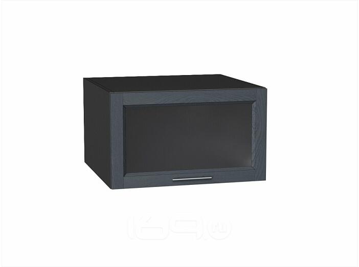 Шкаф верхний горизонтальный остекленный глубокий Сканди Graphite Softwood Graphite 358*600*576