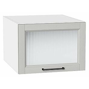 Шкаф верхний горизонтальный остекленный глубокий Сканди Grey Silkwood/Белый 358*500*576