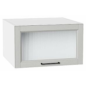 Шкаф верхний горизонтальный остекленный глубокий Сканди Grey Silkwood/Белый 358*600*576