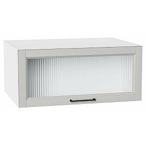 Шкаф верхний горизонтальный остекленный глубокий Сканди Grey Silkwood/Белый 358*800*576