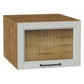 Шкаф верхний горизонтальный остекленный глубокий Сканди Grey Silkwood/Дуб Вотан 358*500*576